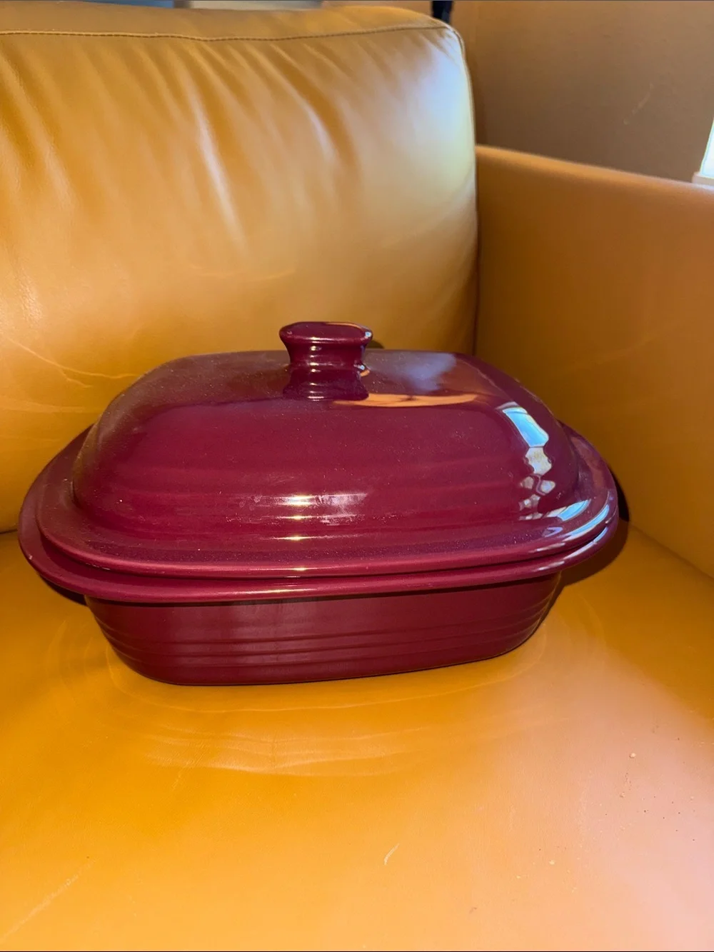 Pampered Chef Plum Glazed Covered Stoneware Casserole